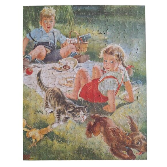 Dog Gone Perfect Picture Puzzle Vintage USA Made 400 Pieces No 29 W Old 20x16 In - Picture 2 of 10